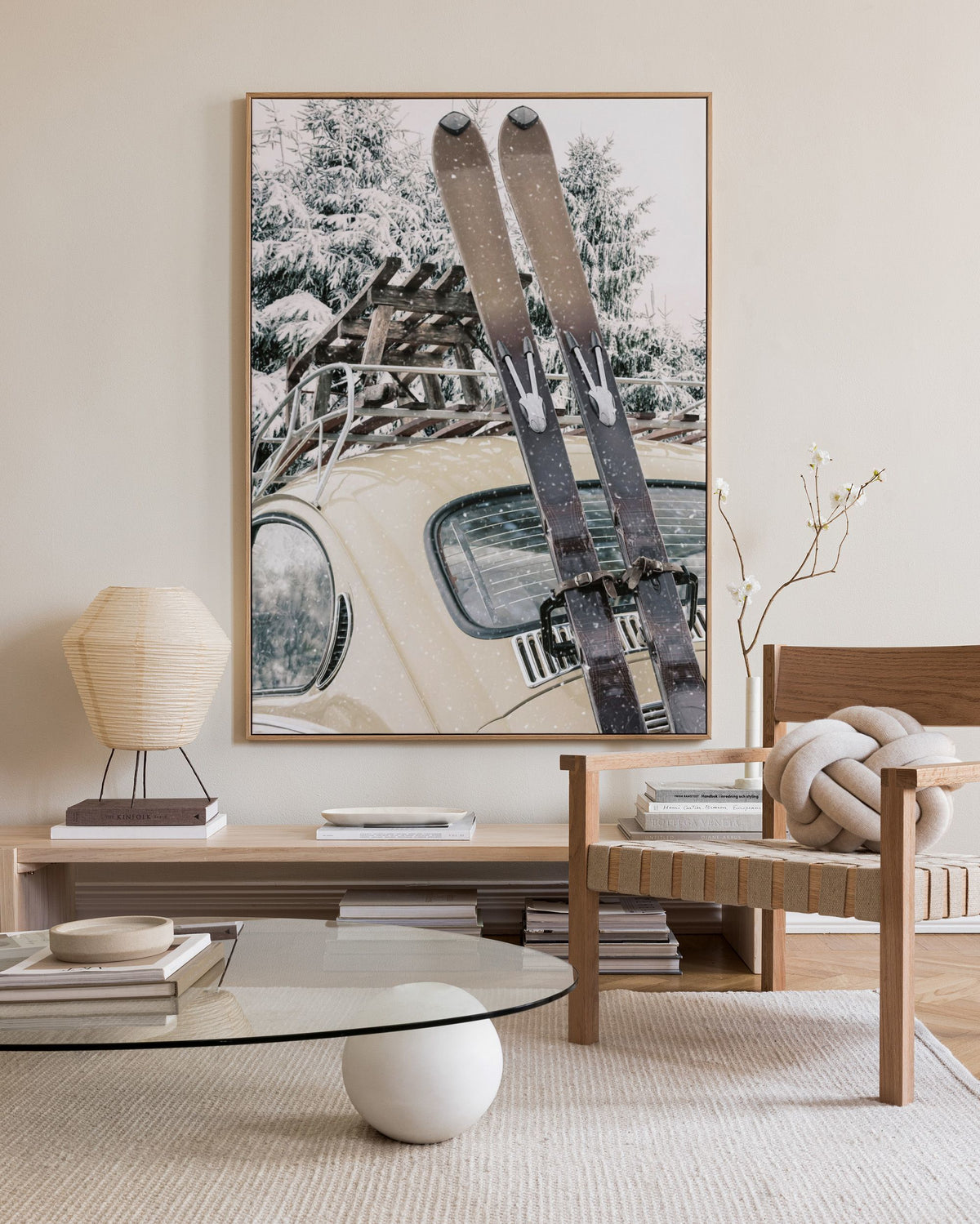 Skis and Snowfall Canvas print