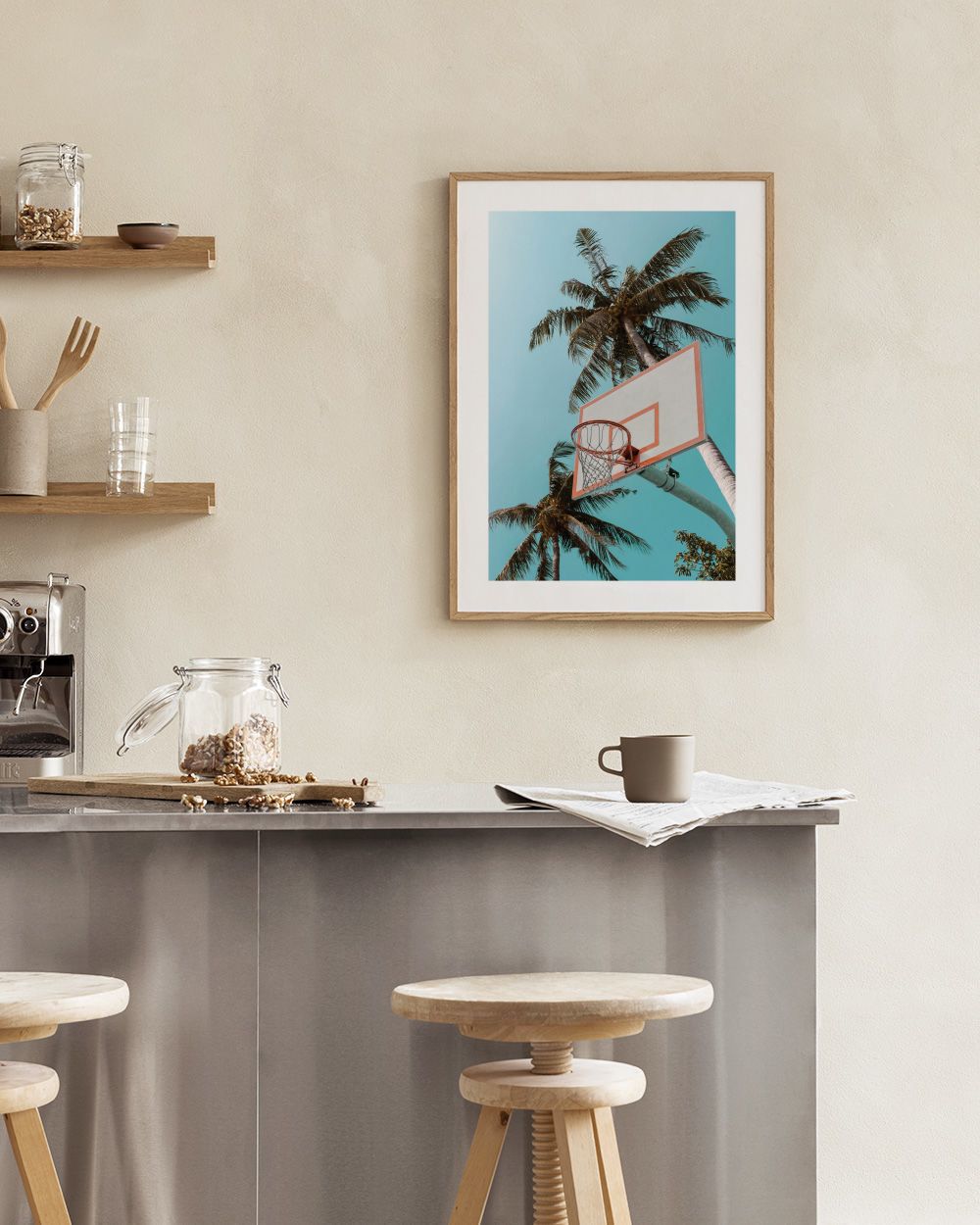 Basketball Palms Print
