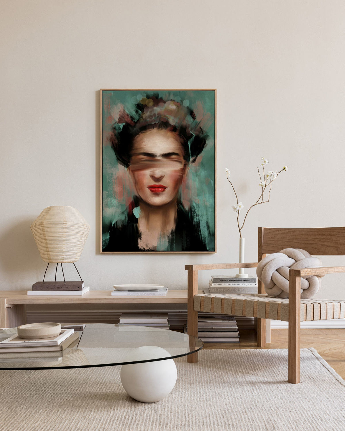 Kahlo in Green Canvas print