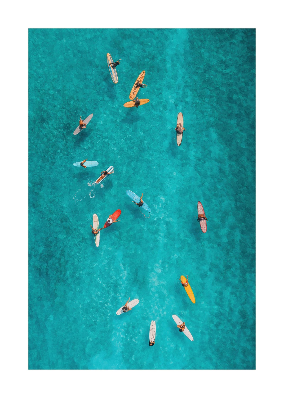 Surfers from Above Print