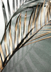 Gold and Green Palm Leaves Print