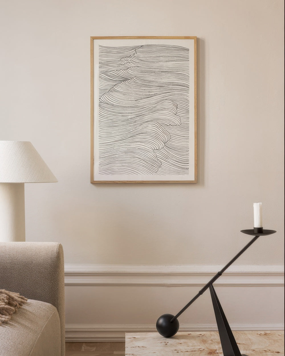 Waves in Line Print