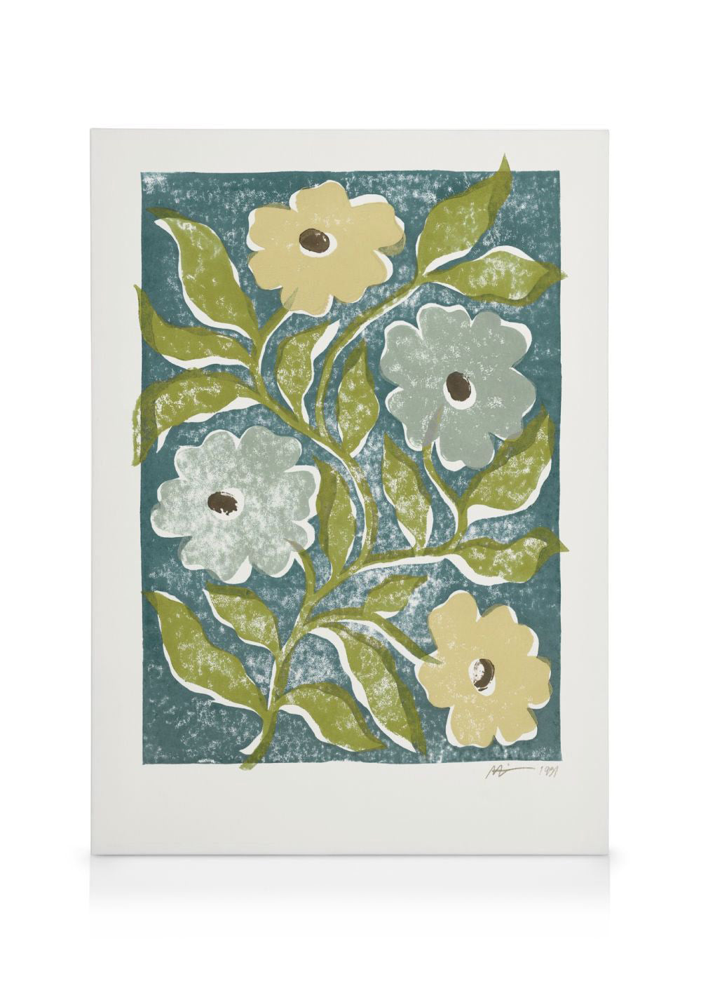 Linocut Flowers Canvas print