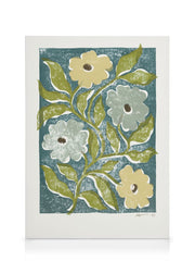Linocut Flowers Canvas print
