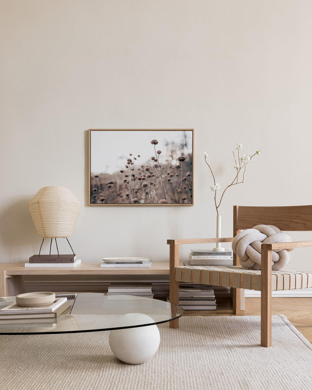 Monochrome Flowers Canvas print