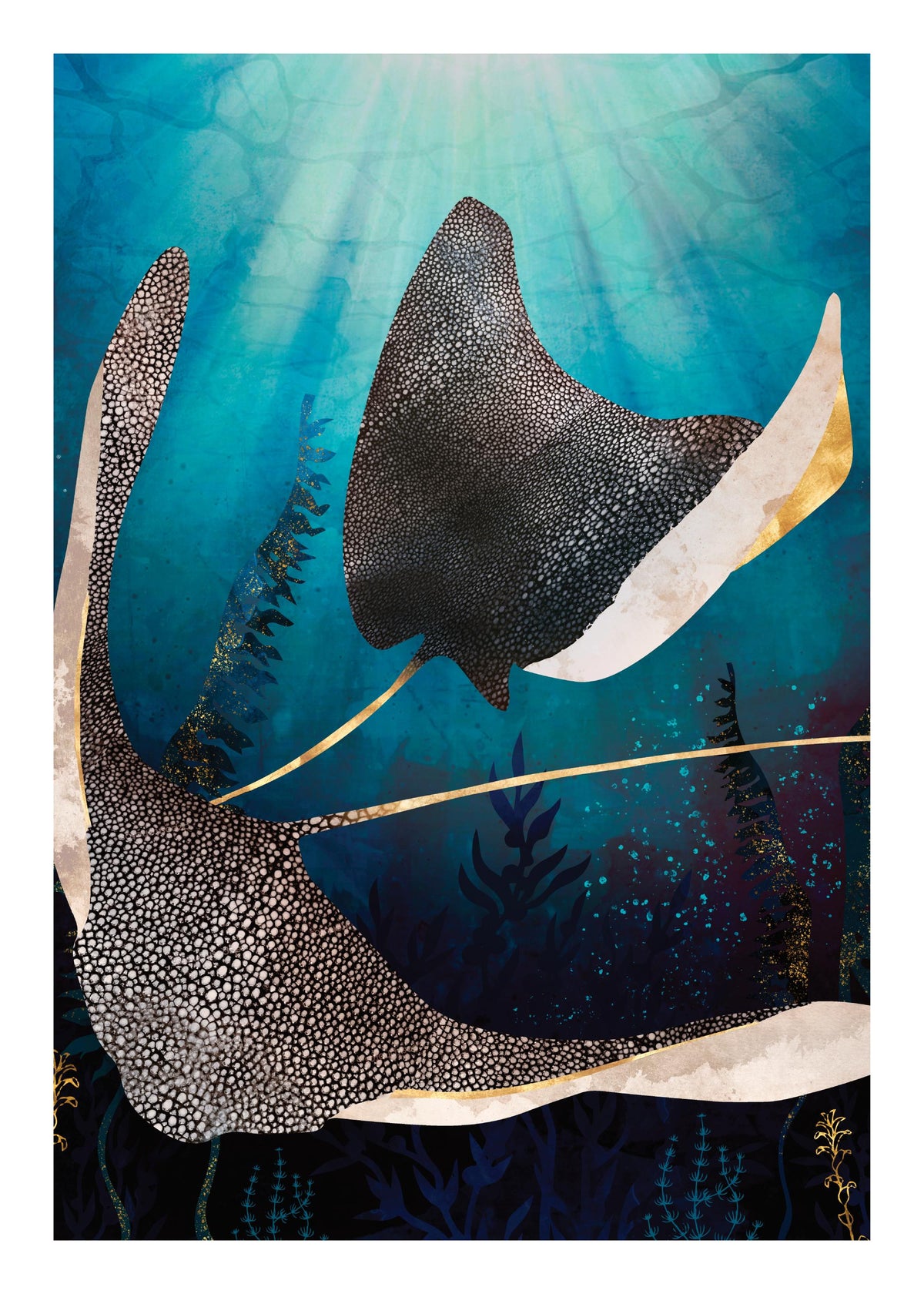 SpaceFrog Designs - Metallic Stingray Print