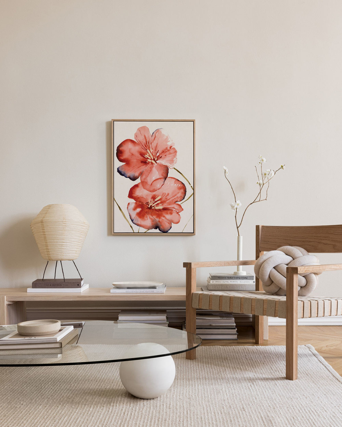 Soft Red Flowers Canvas print