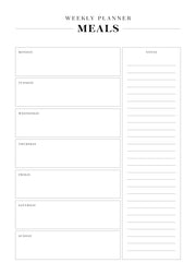 Weekly Meal Planner Print