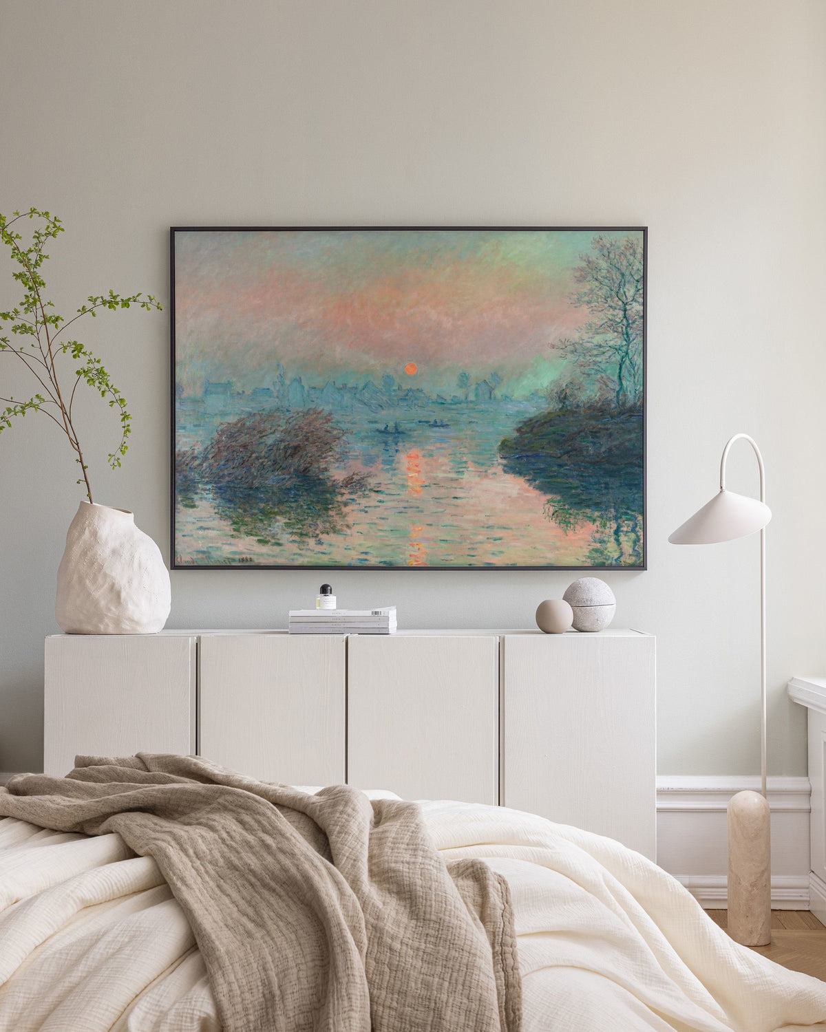 Monet - Sunset on the Seine at Lavacourt Canvas print