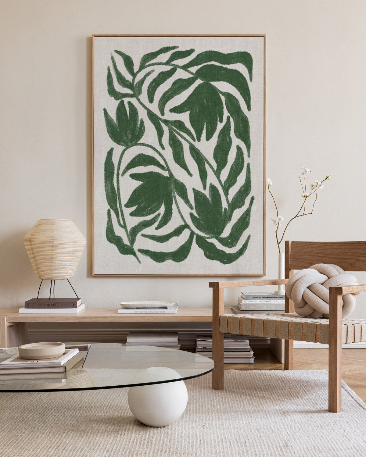 Green Botanical on Linen Canvas print