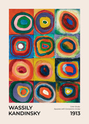Kandinsky - Squares with Concentric Circles Print