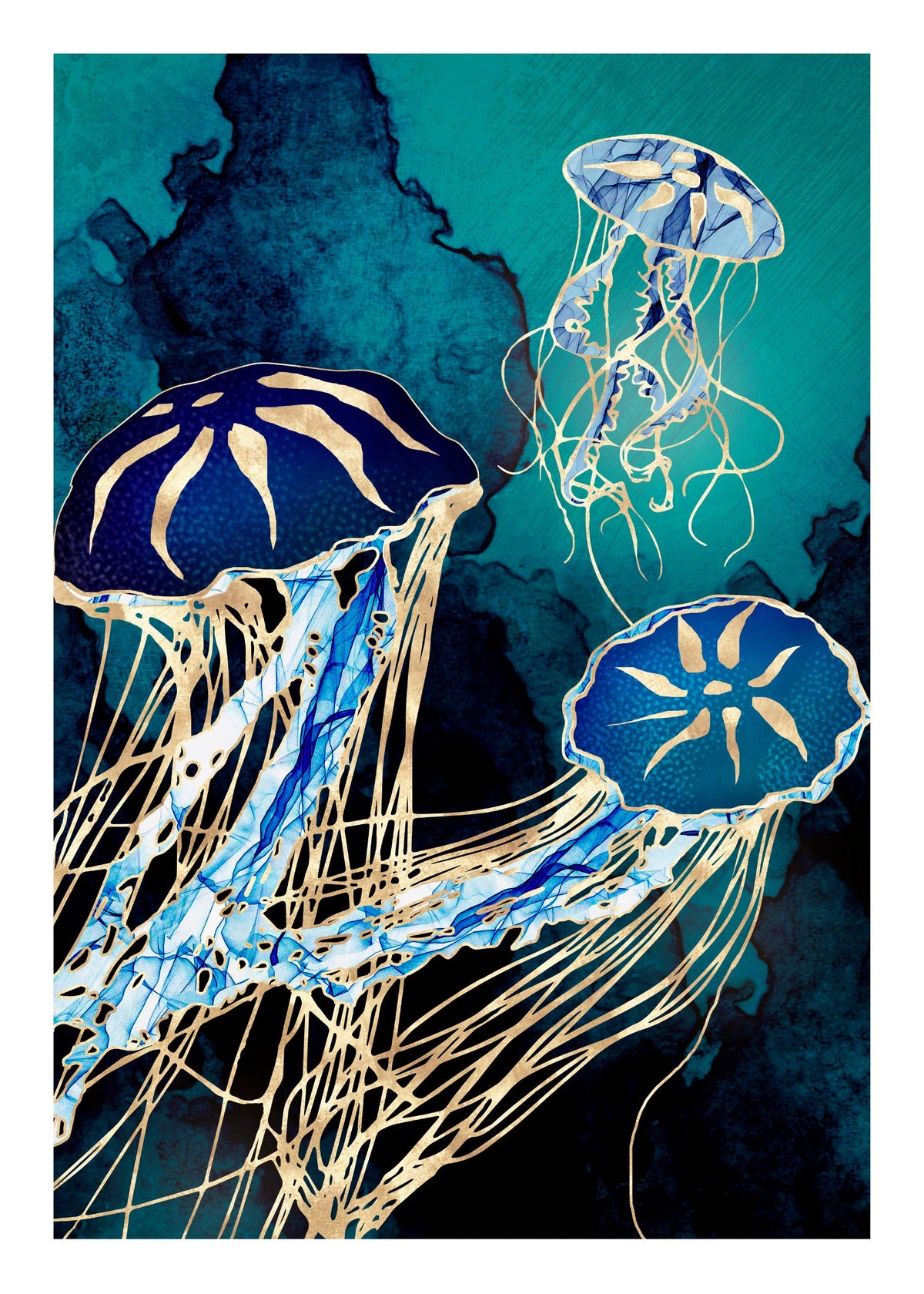 SpaceFrog Designs - Metallic Jellyfish III Print
