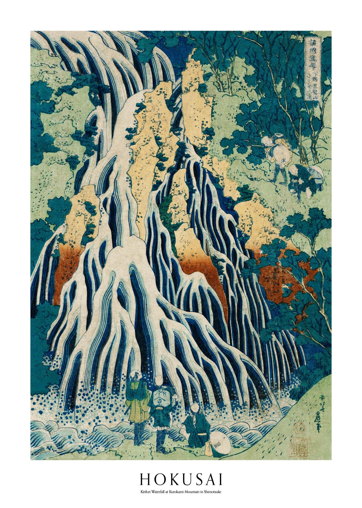 Hokusai - Kirifuri Waterfall at Kurokami Mountain in Shimotsuke Print