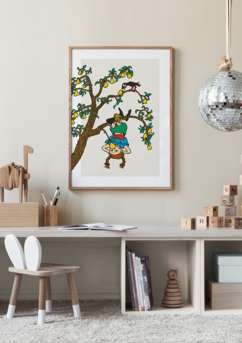Pippi Longstocking in the Tree Print