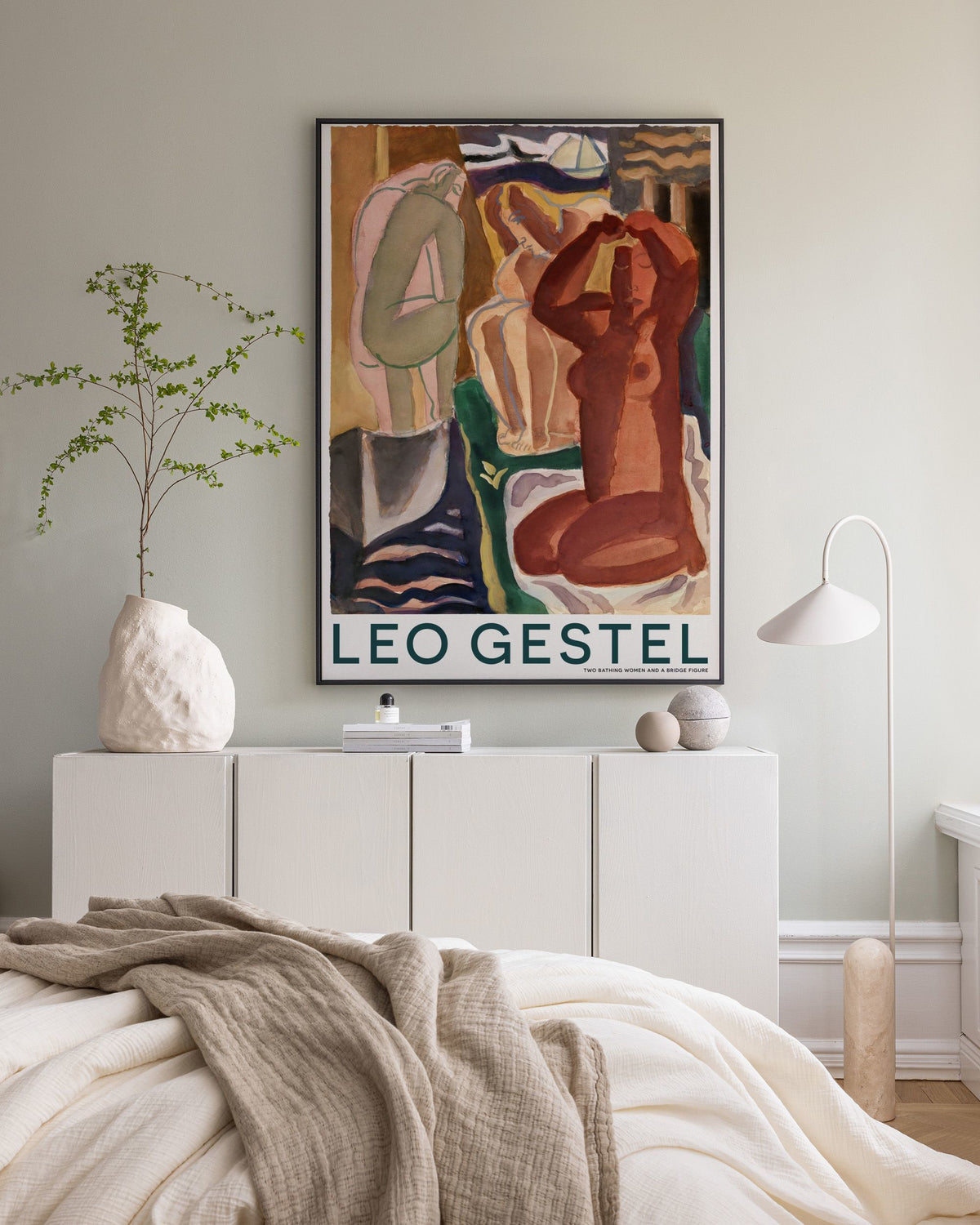 Leo Gestel - Two Bathing Women and a Bridge Figure Canvas print