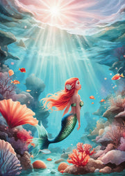Mermaid in Sea Print