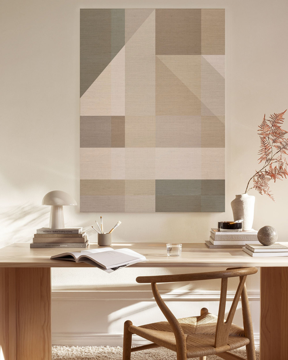Linen Block Shapes No2 Canvas