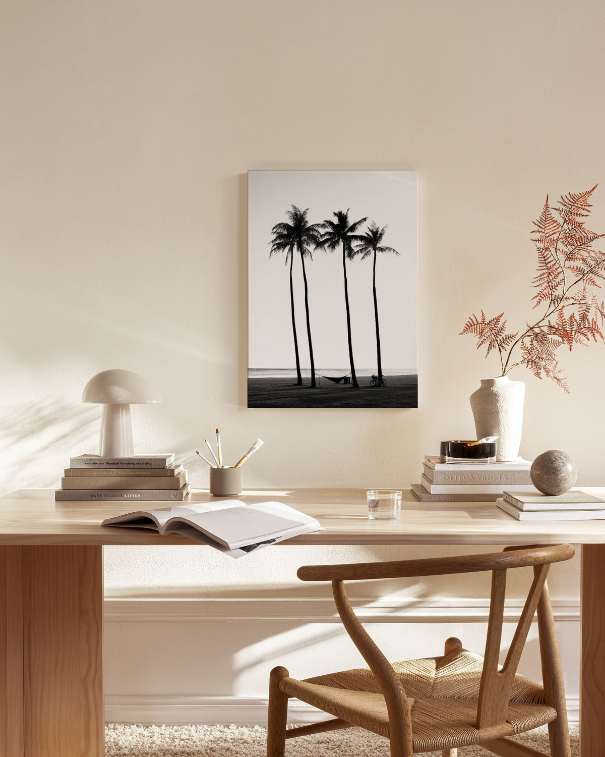 Palm Trees on Beach Canvas print