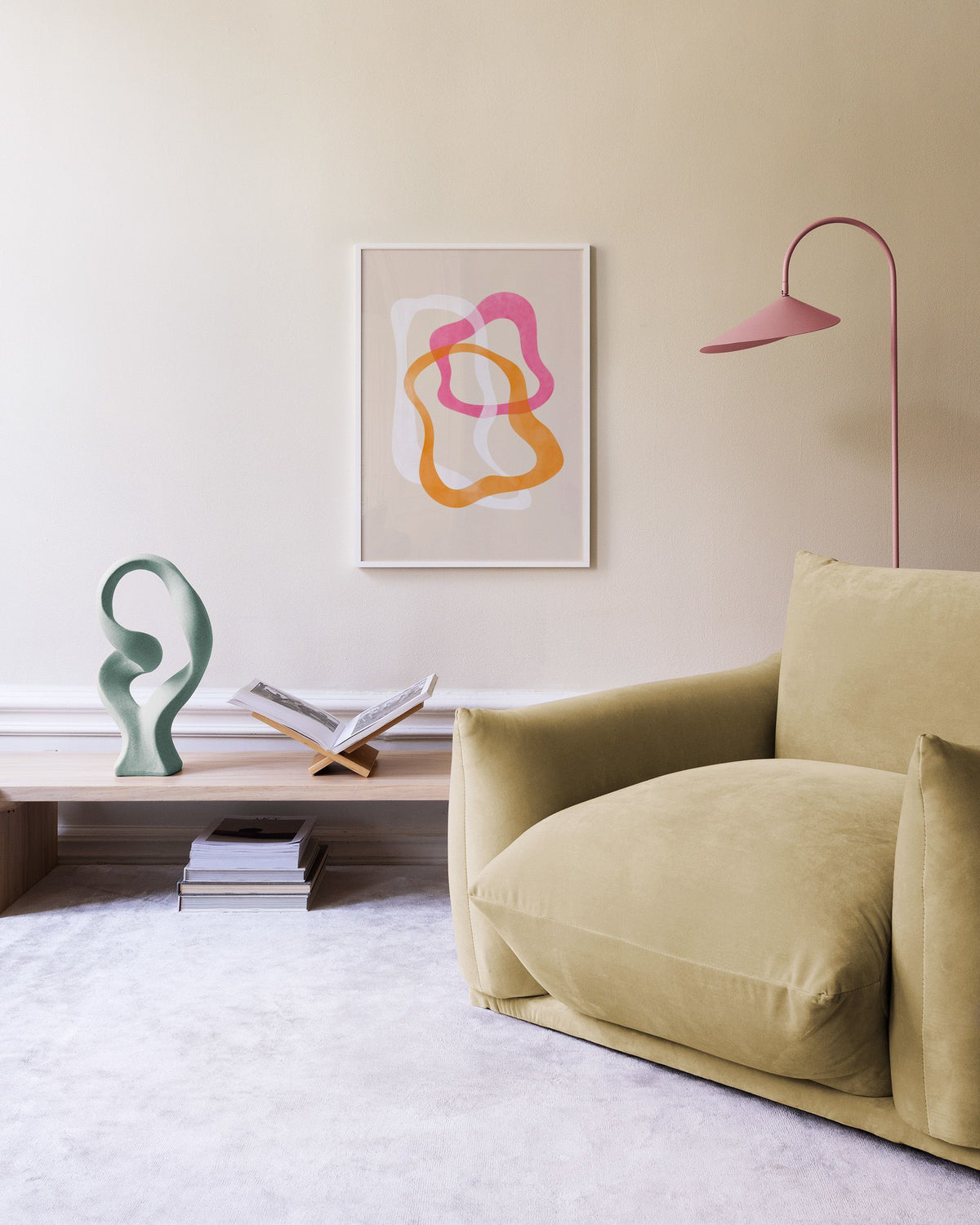 Abstract Pink Shapes No2 Print
