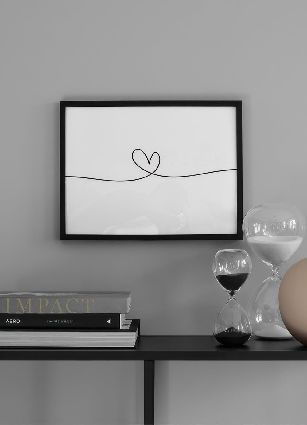 Line Heart Print