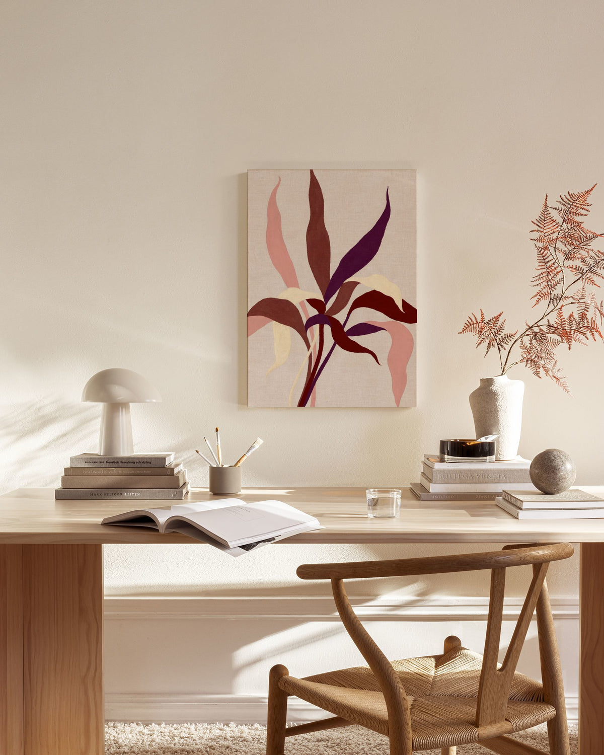 Linen Leaves Canvas