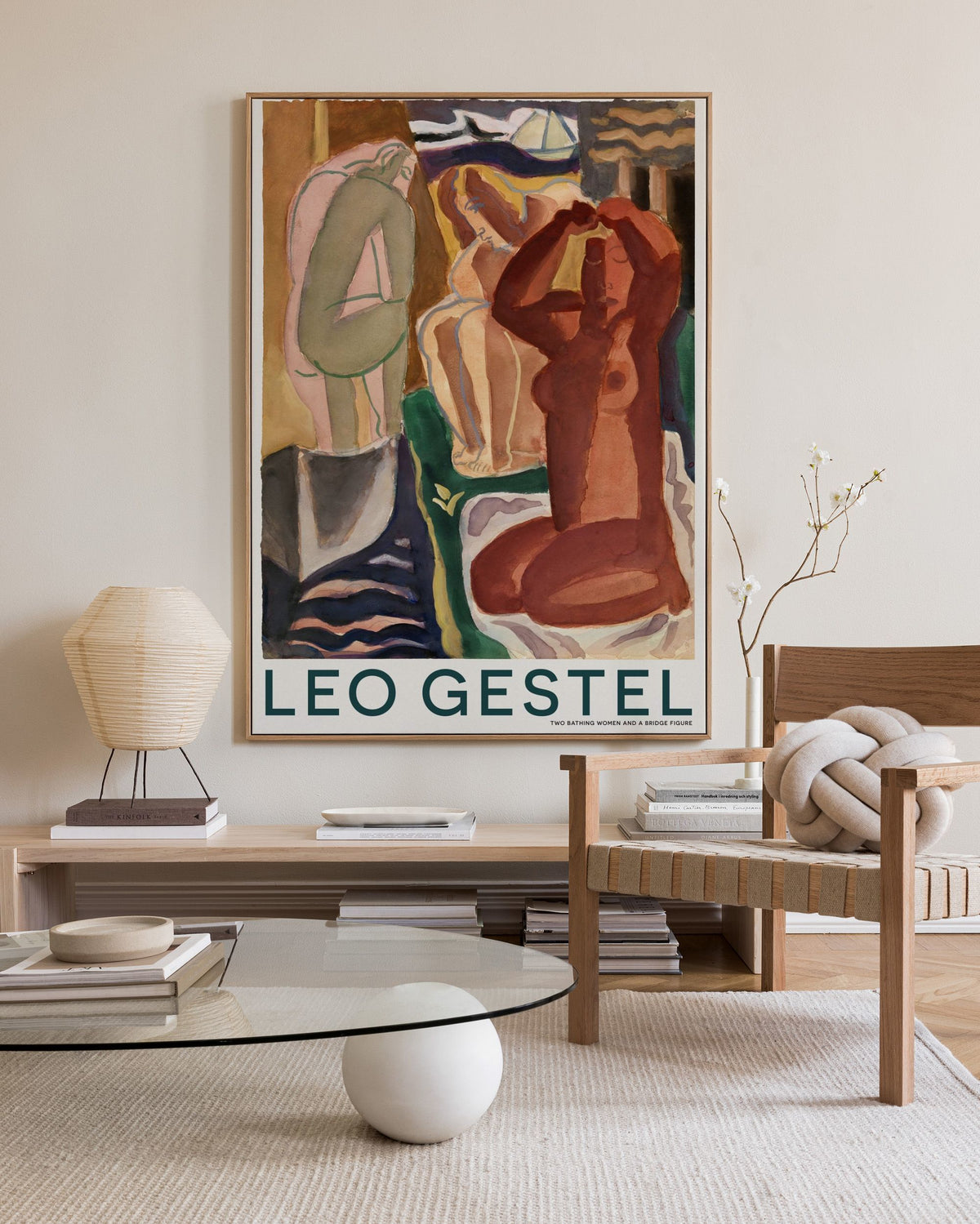 Leo Gestel - Two Bathing Women and a Bridge Figure Canvas print