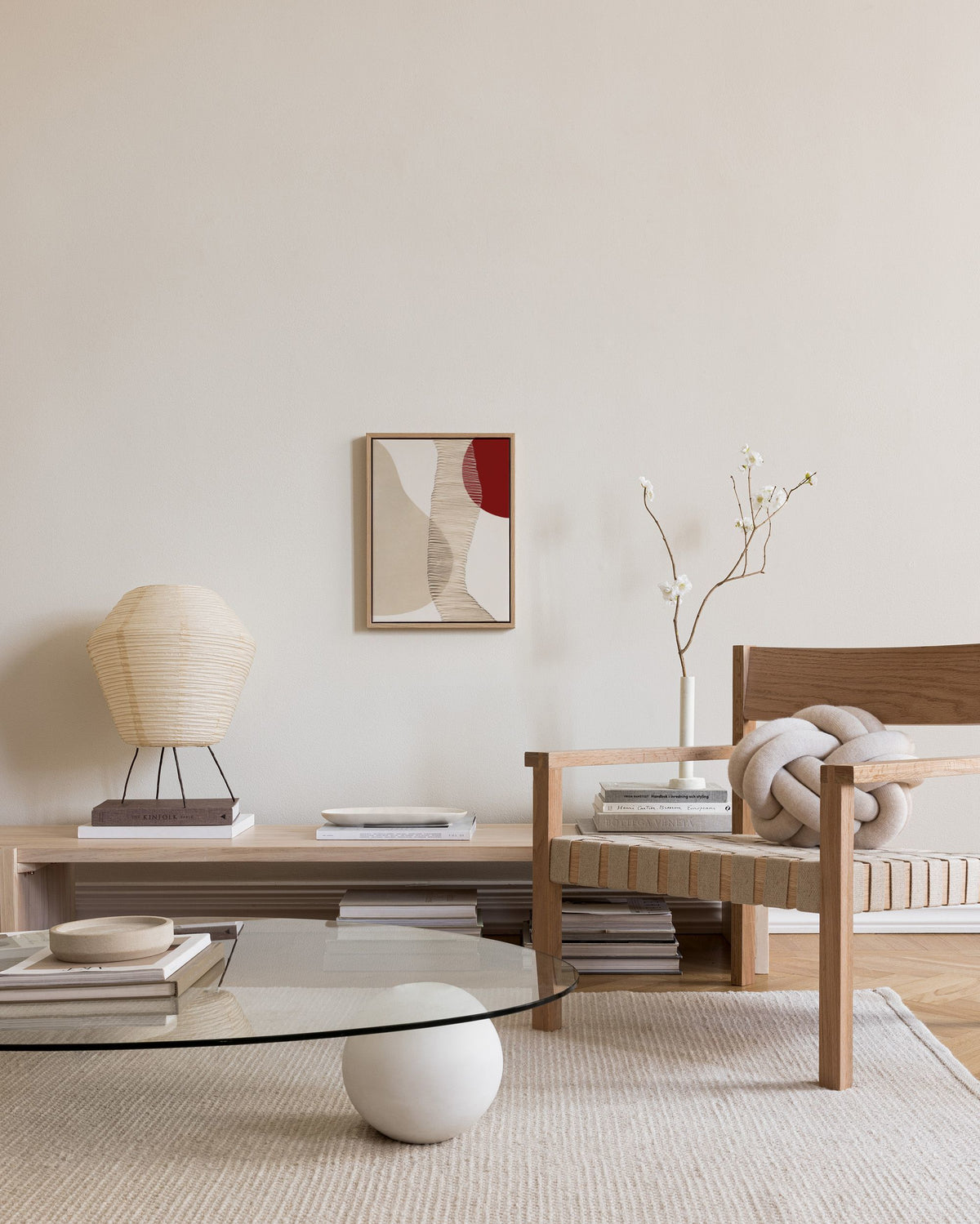 Red and Beige Canvas print