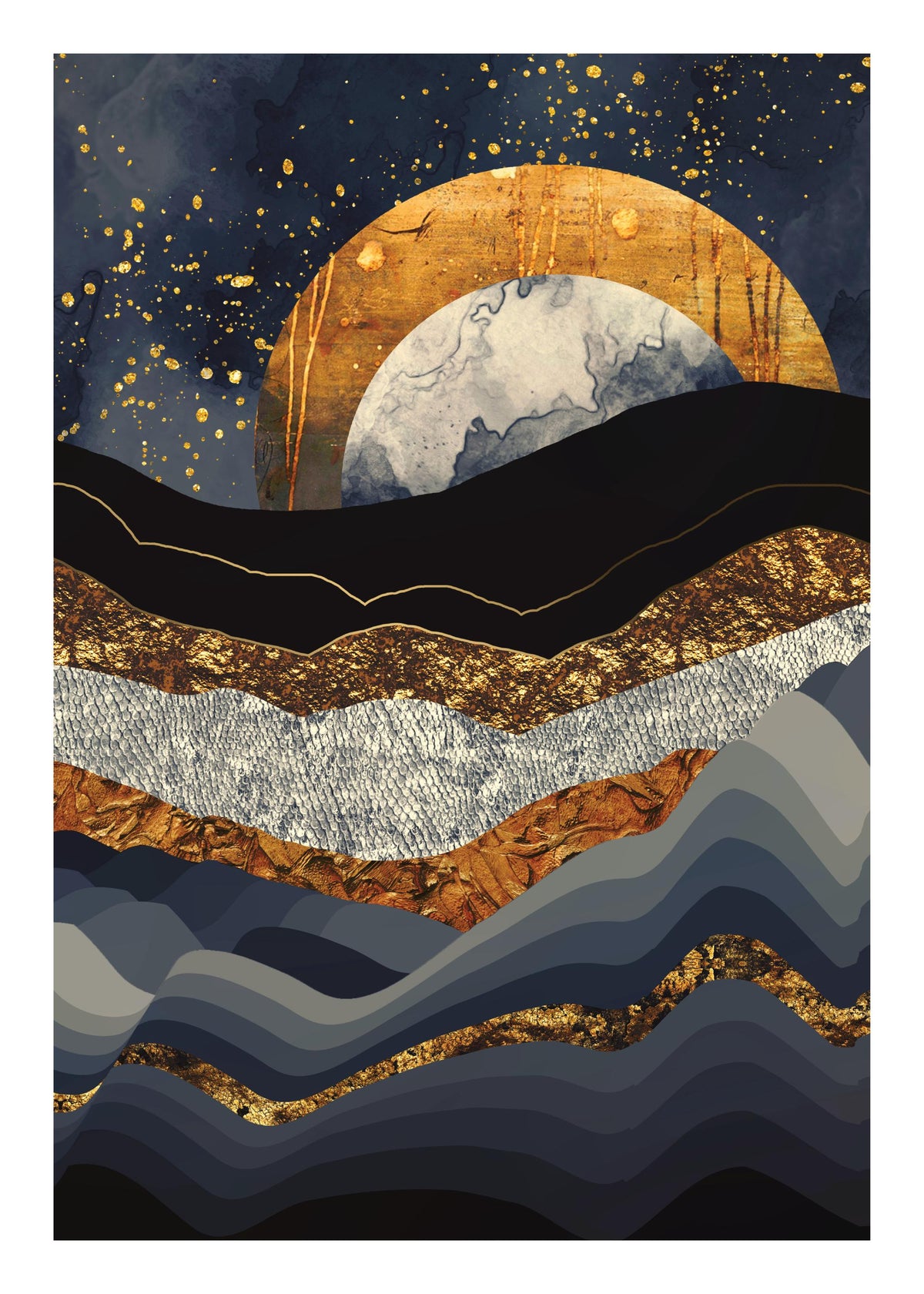 SpaceFrog Designs - Metallic Mountains Print