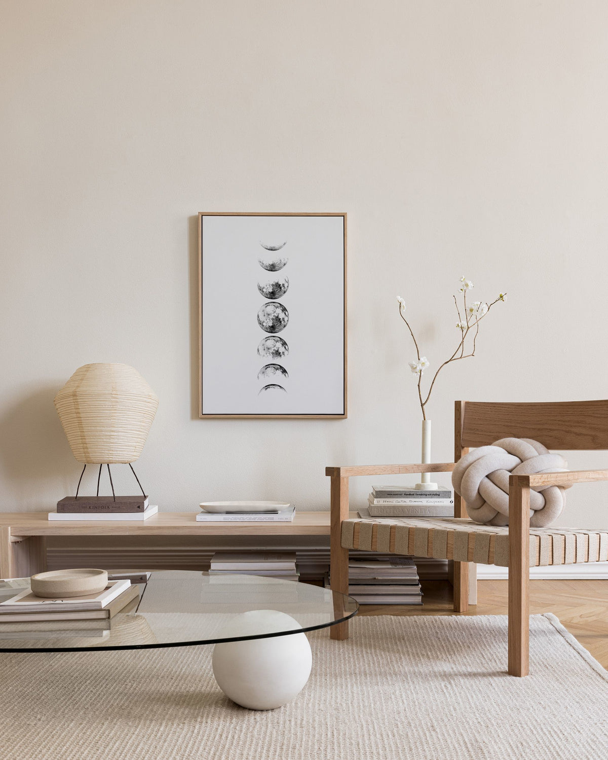 Moon Phase Grey, Canvas print