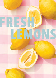 Checkered Fresh Lemons Print