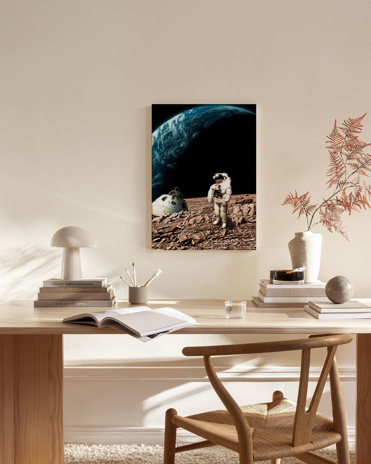 Astronaut On Moon Canvas print