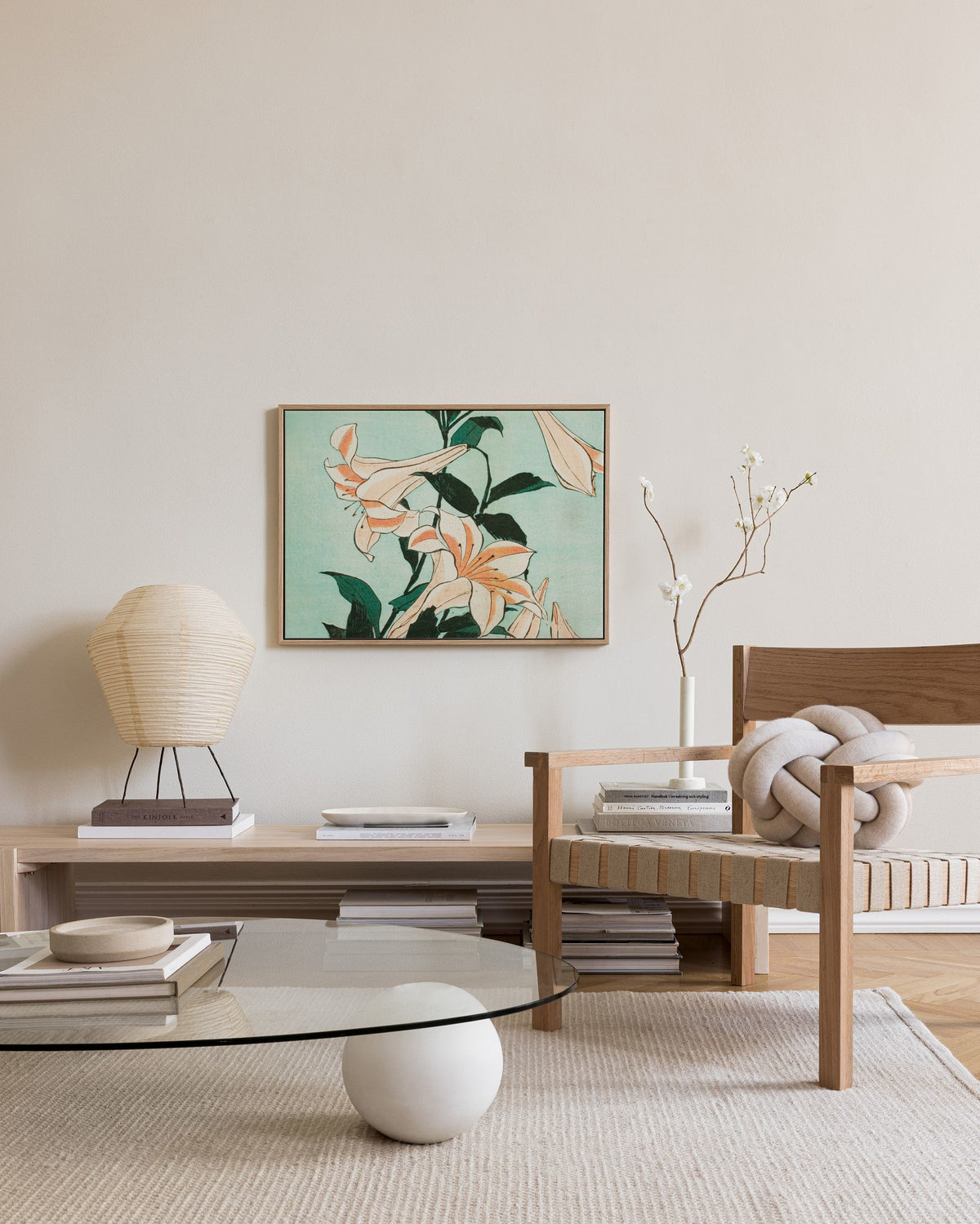 Hokusai - Trumpet Lilies Canvas print