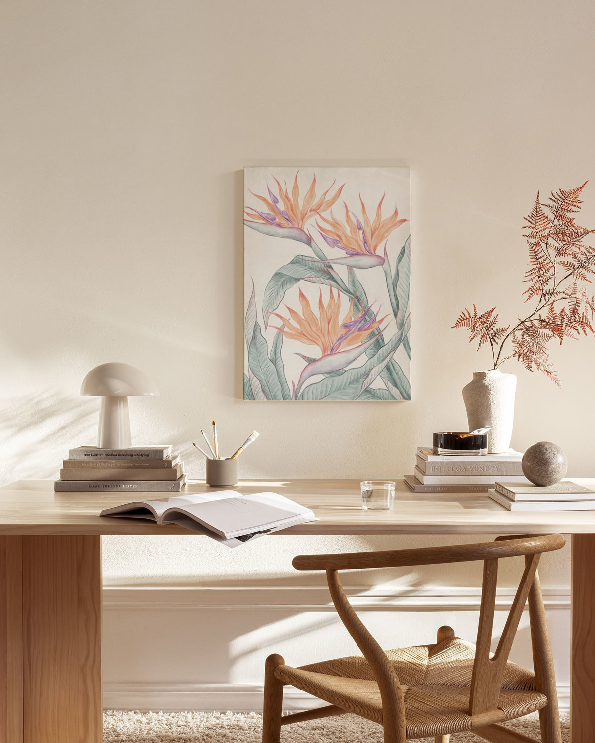 Birds of Paradise Painting Canvas print