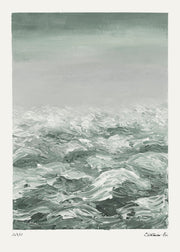 Waves in Green Print