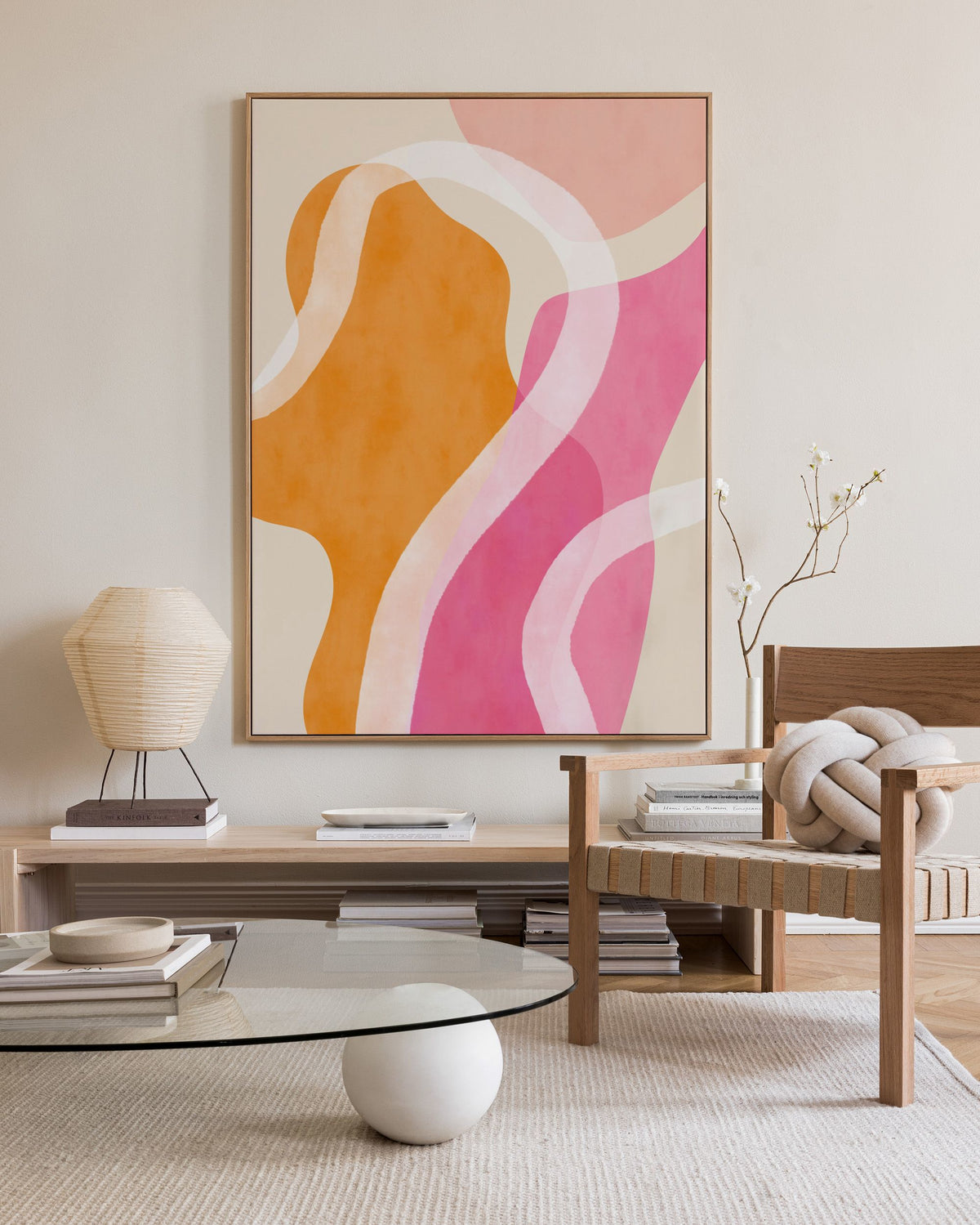 Abstract Pink Shapes No1 Canvas print