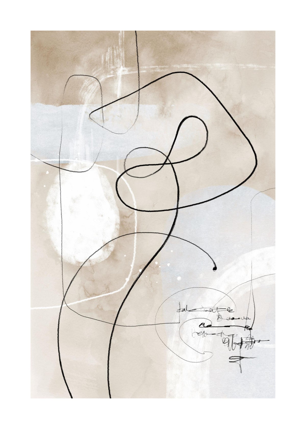 Soft Abstract Lines No1 Print