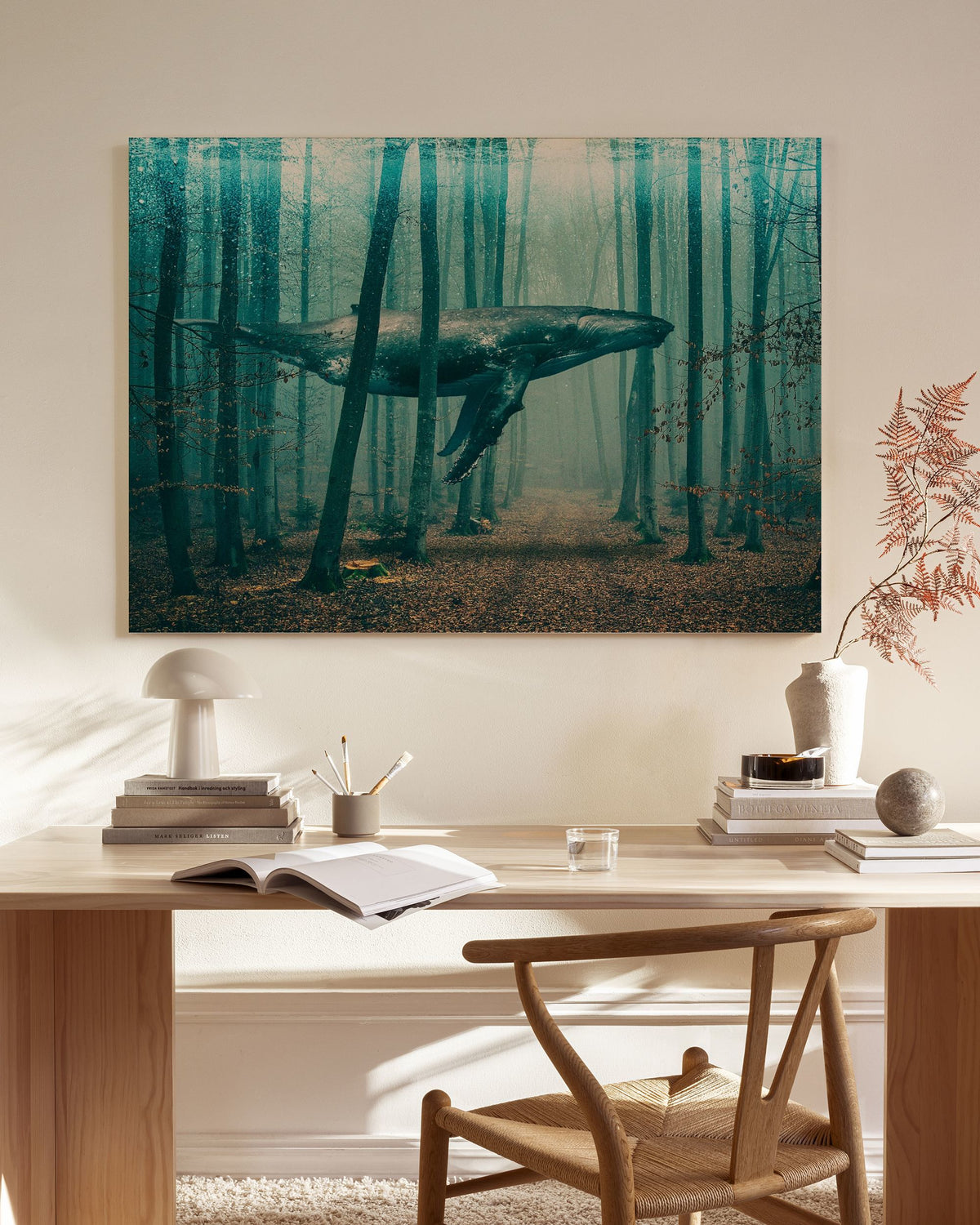 Whale in Forest Canvas print