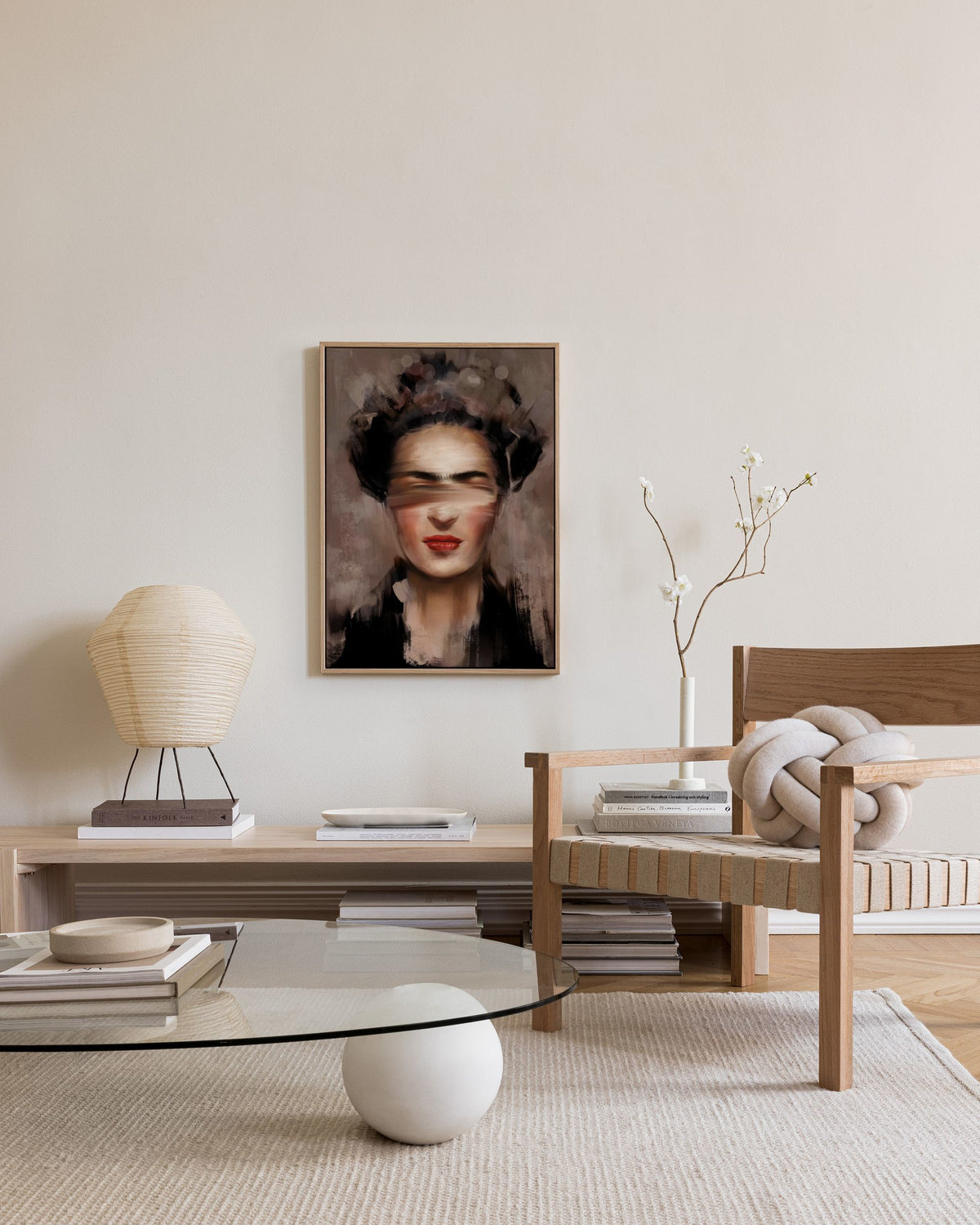 Kahlo in Beige Canvas print