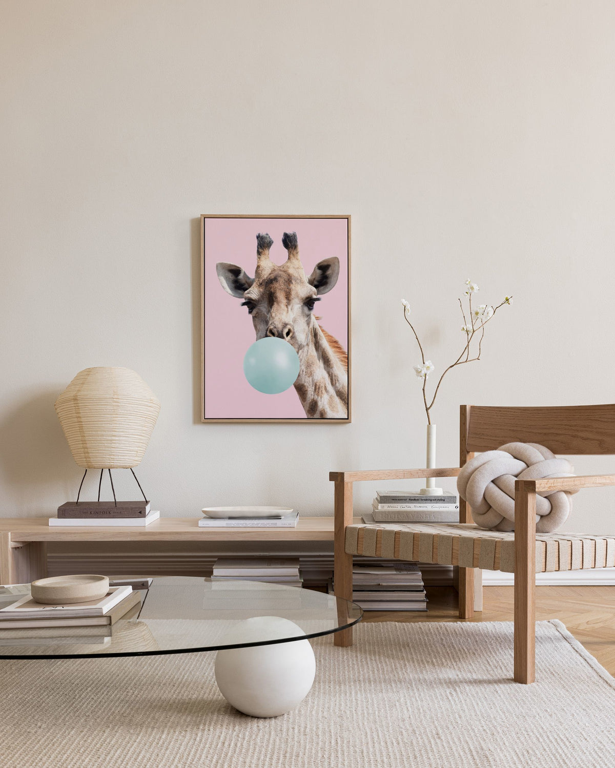 Bubblegum Giraffe Canvas print