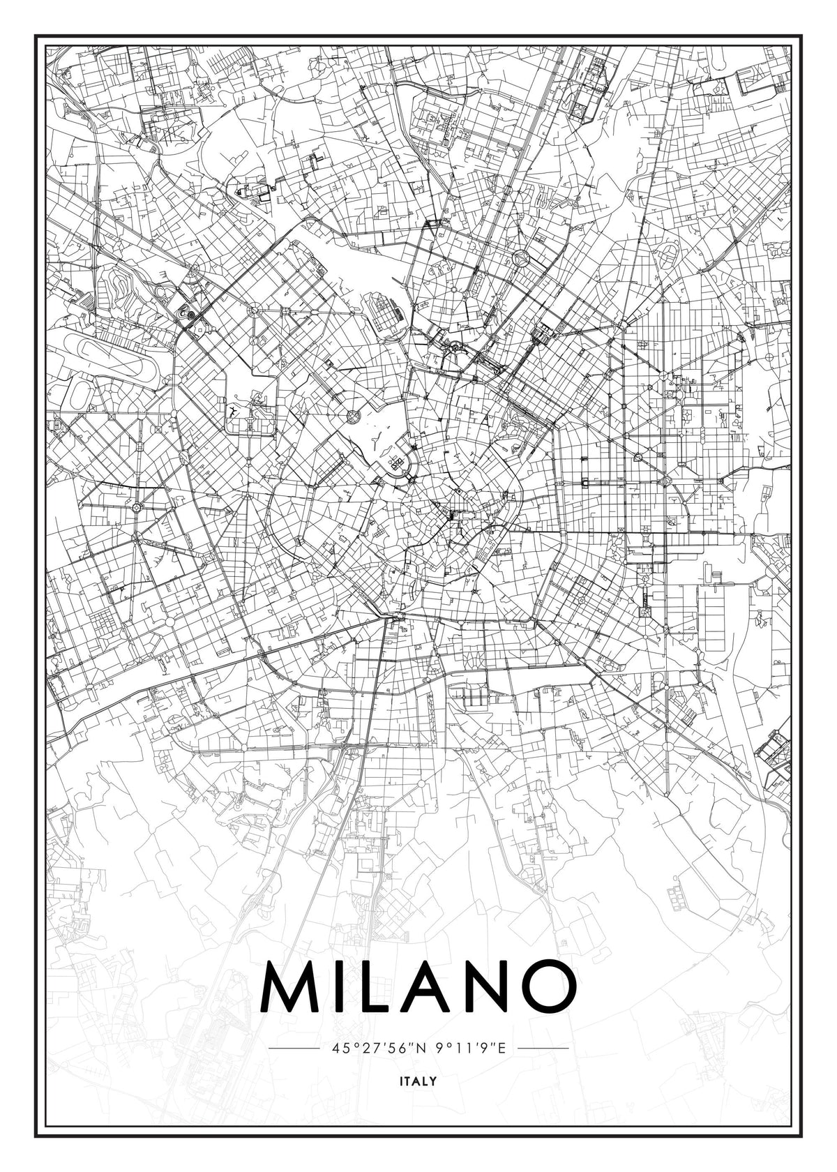 Milano Map Print