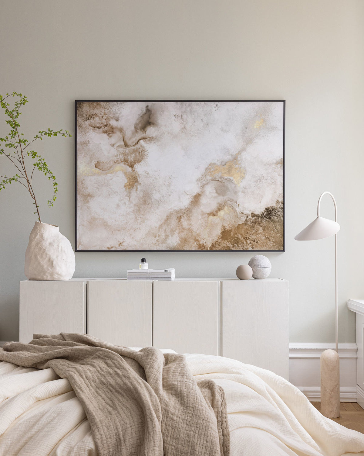 Beige Golden Flow No2 Canvas print