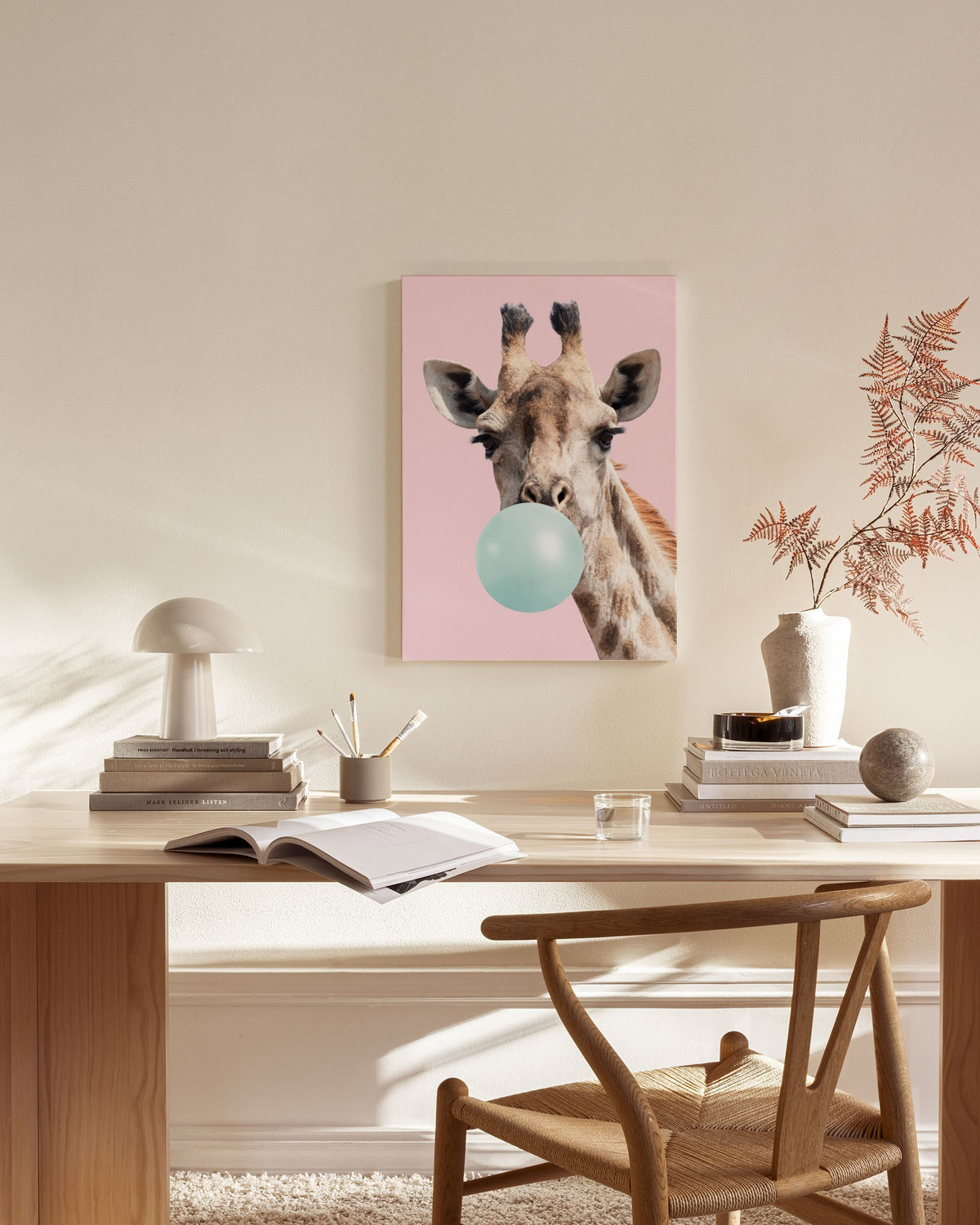 Bubblegum Giraffe Canvas print