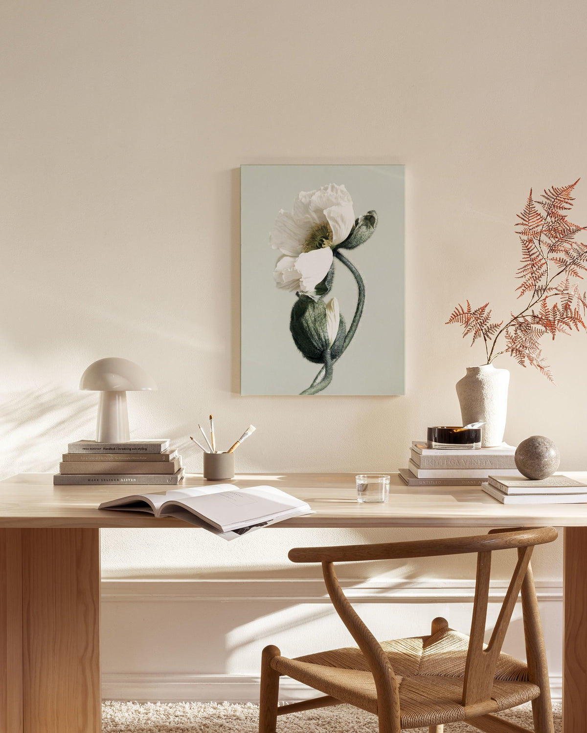 Blooming White Poppies Canvas print