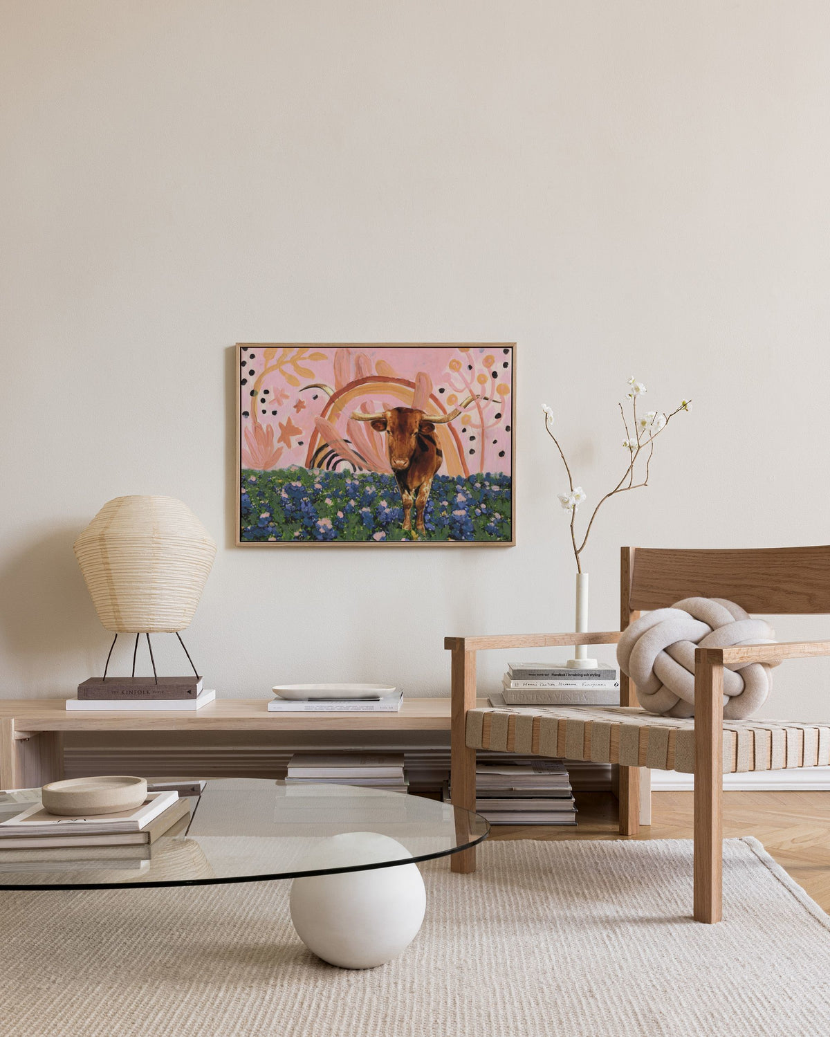 Eleanor Baker - Rainbow Longhorns Canvas print