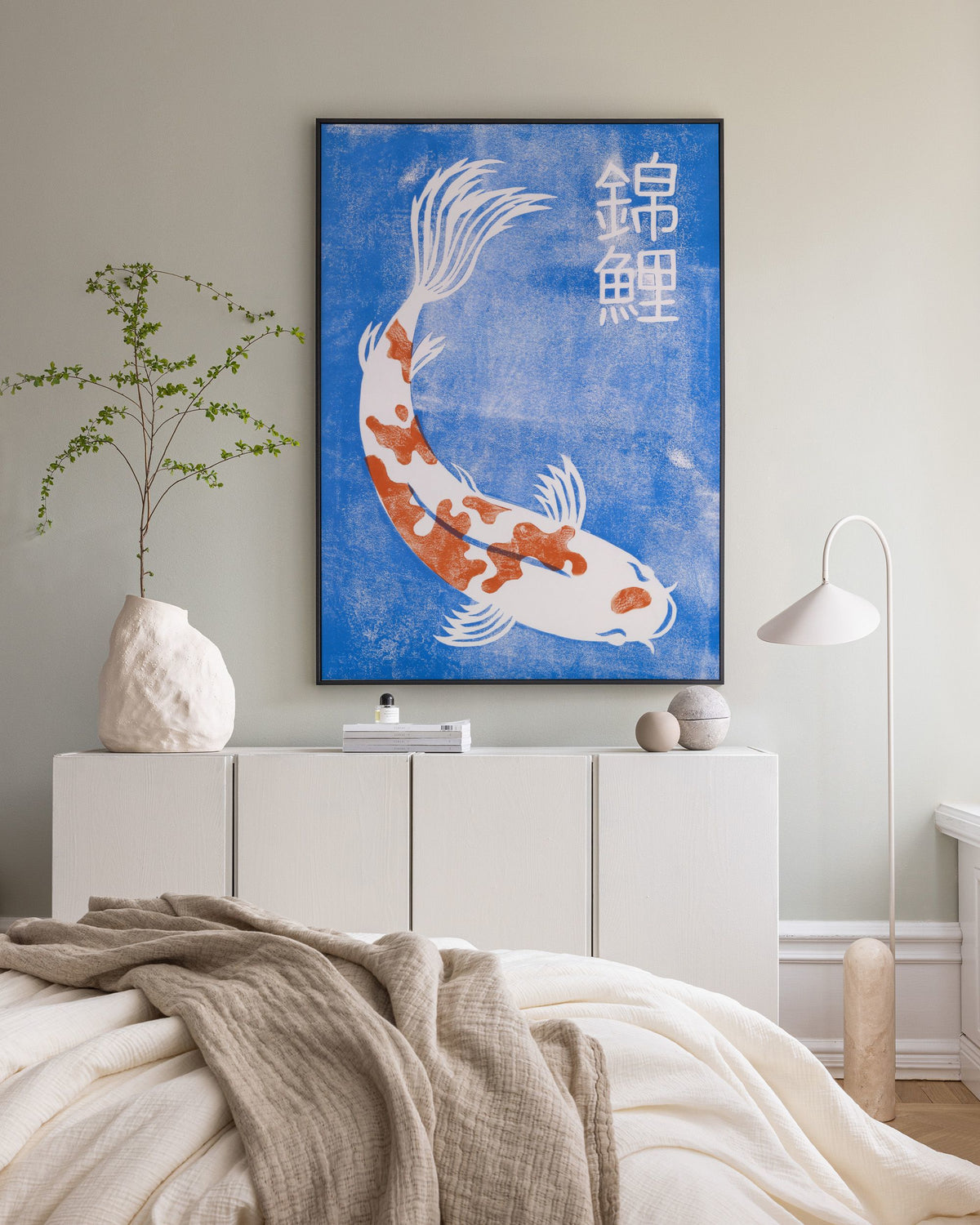 Linocut Koi Canvas print