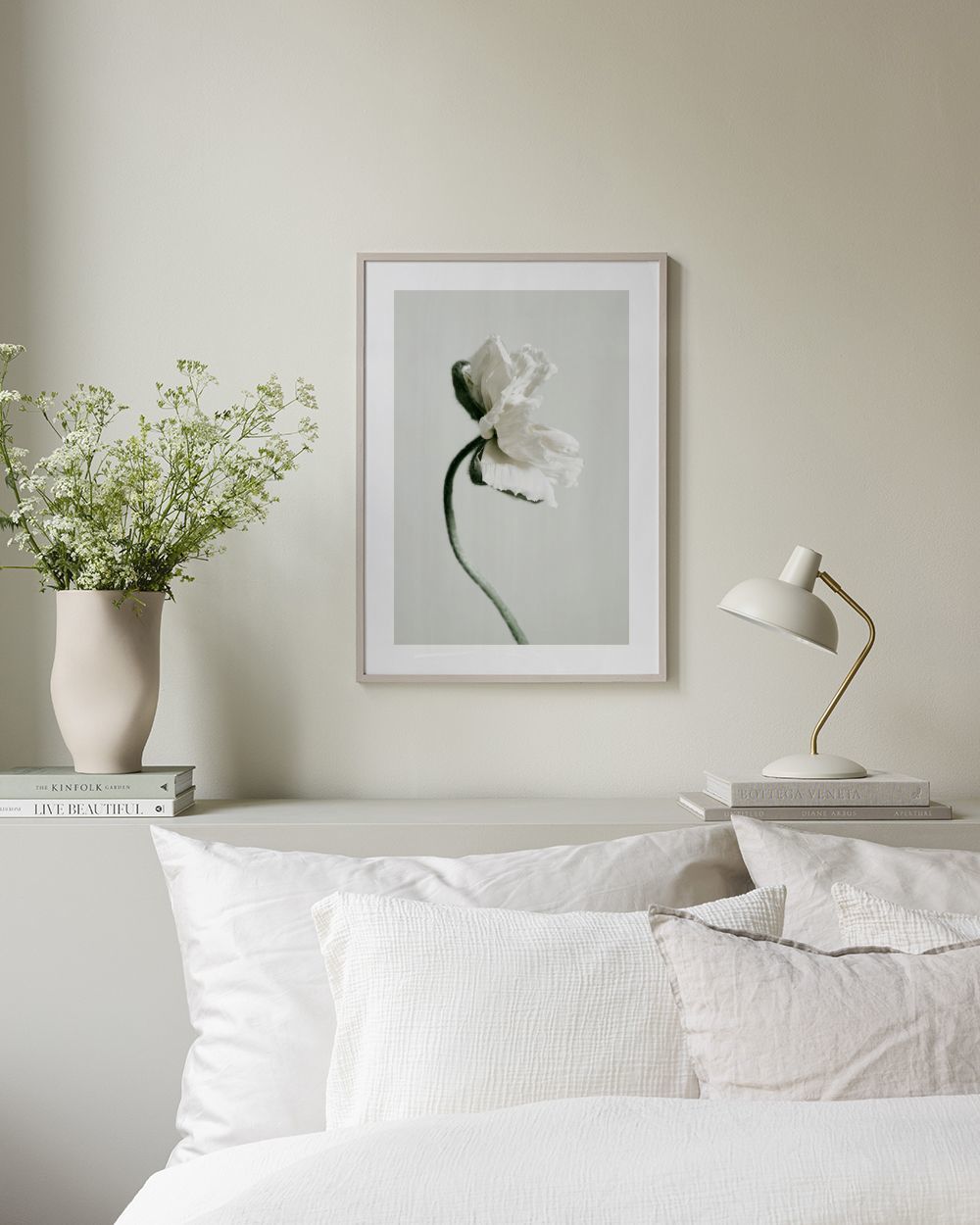 White Poppy Flower Print