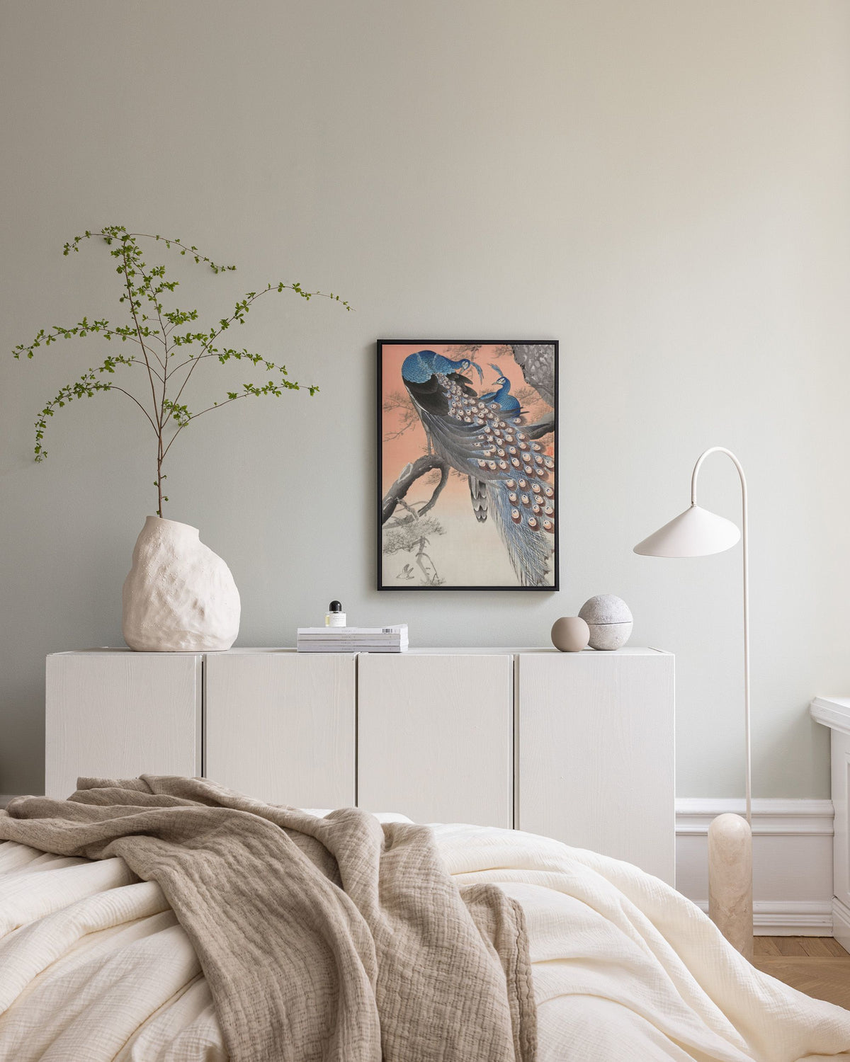 Ohara Koson - Two Peacocks on Tree Branch Canvas print