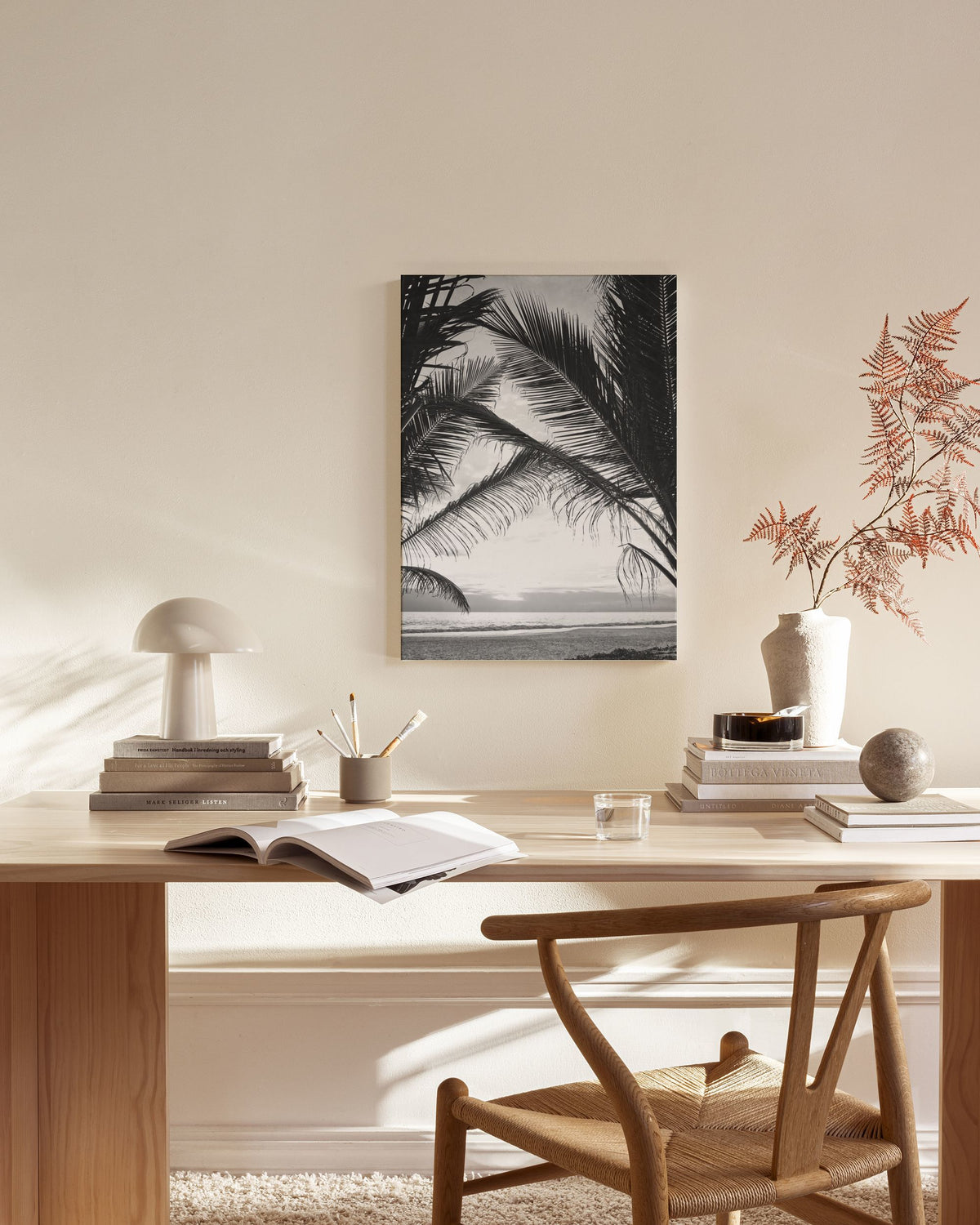 Between Palm Leafs Canvas print