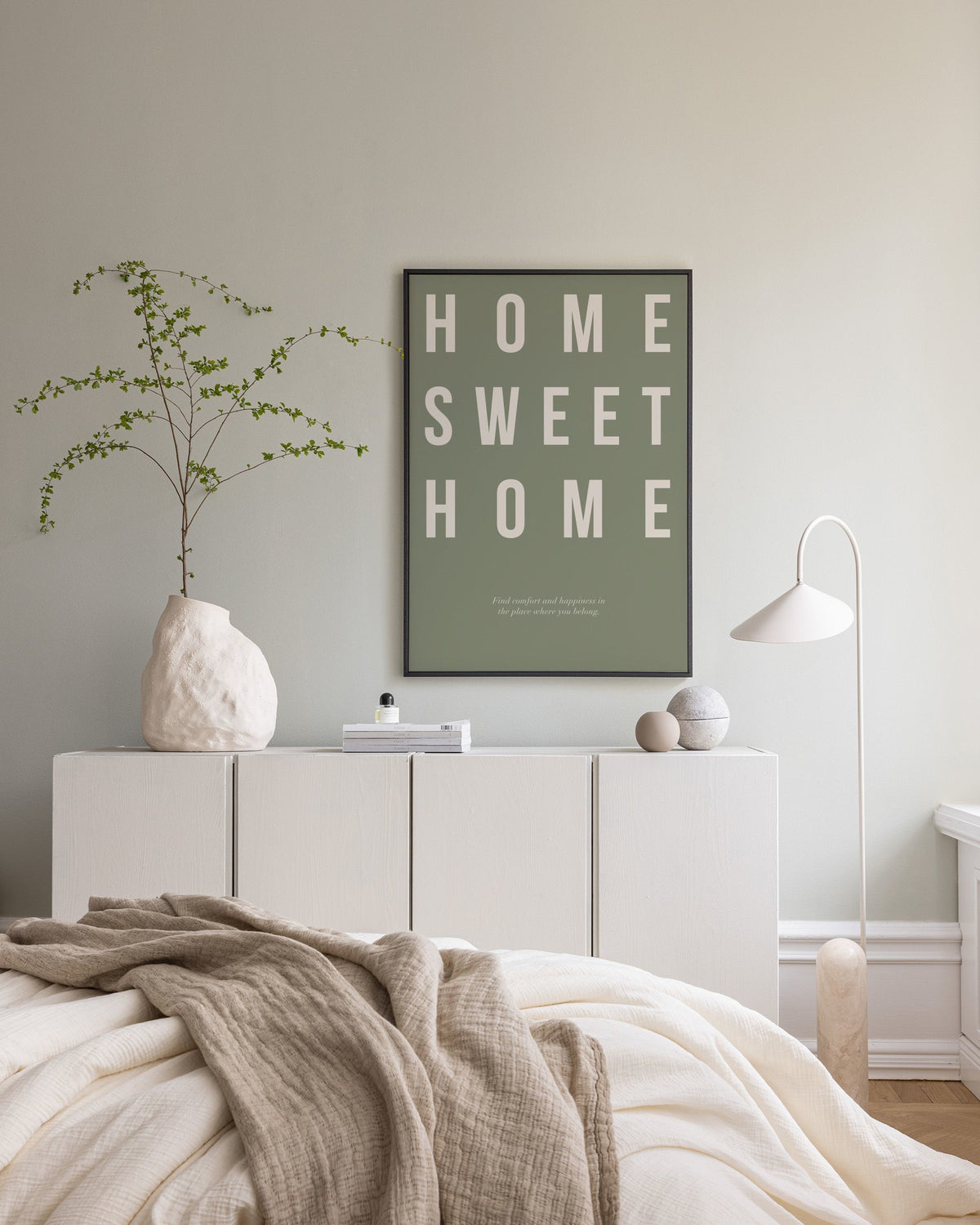 Home Sweet Home in Green Canvas print