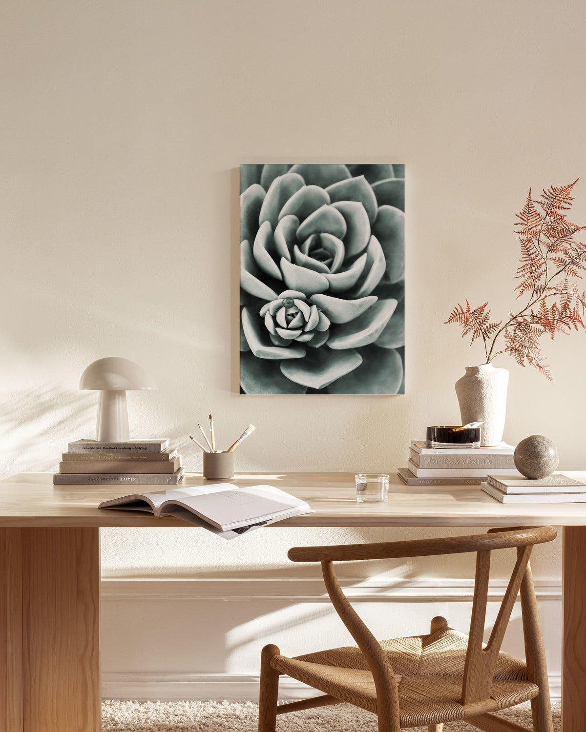 Mint Green Succulent Canvas print